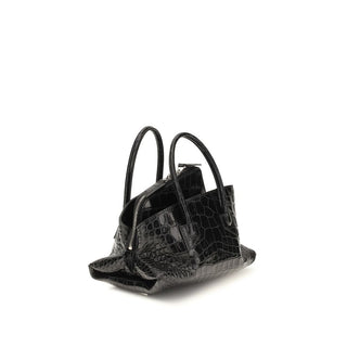 Bolso de mano de cuero de becerro negro Bos Taurus