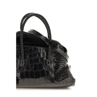 Bolso de mano de cuero de becerro negro Bos Taurus