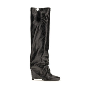 Black Calf Leather Bos Taurus Ankle Boots