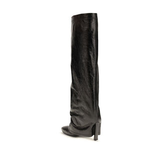 Black Calf Leather Bos Taurus Ankle Boots