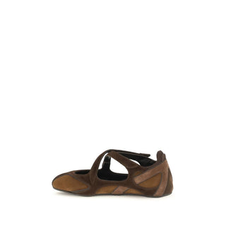 Brown Calf Leather Bos Taurus Ballet Flats