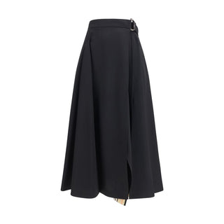 Falda midi Aries de lana negra Oves  
