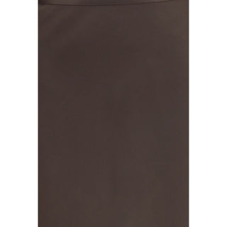 Brown Silk Long Skirt