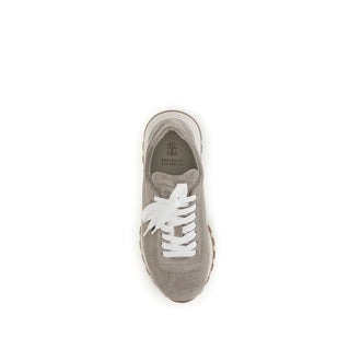 Gray Calf Leather Bos Taurus Platform Sneakers