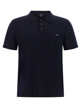 Blue Virgin Wool Polo Shirt
