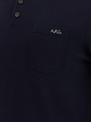 Blue Virgin Wool Polo Shirt