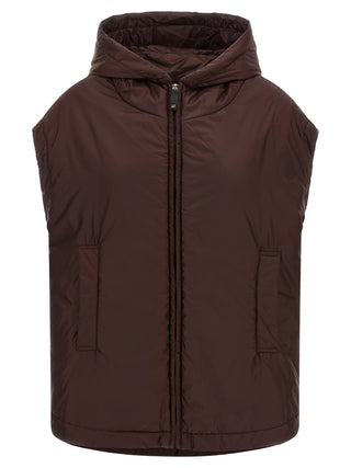 Bordeaux Polyester Sleeveless Jacket