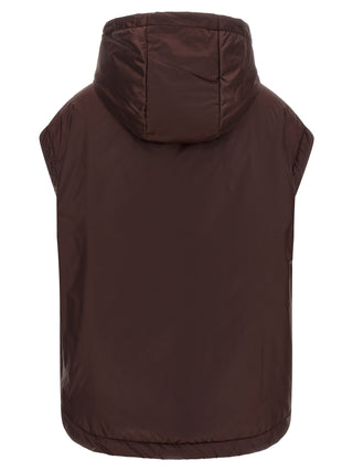 Bordeaux Polyester Sleeveless Jacket