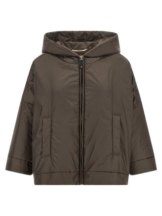 Brown Polyester Shell Jacket