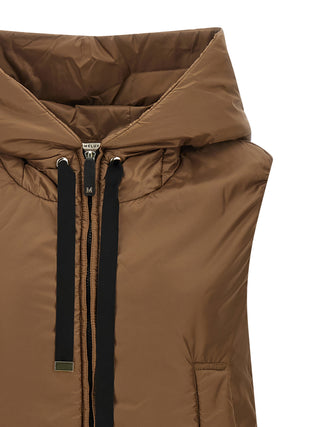 Brown Polyester Sleeveless Jacket