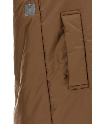 Brown Polyester Sleeveless Jacket