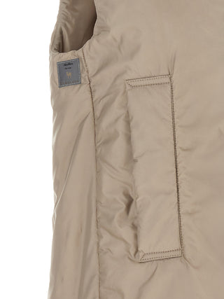 Beige Polyester Sleeveless Jacket