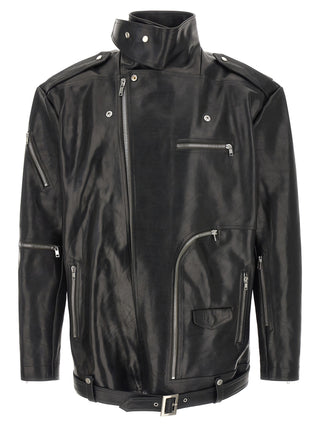 Black Bull Skin Leather Jacket