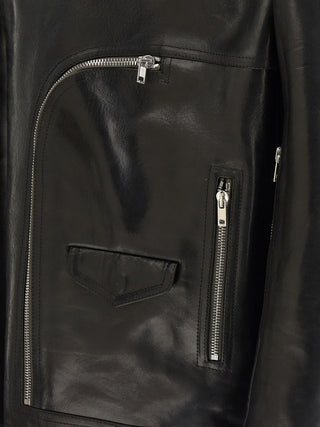 Black Bull Skin Leather Jacket