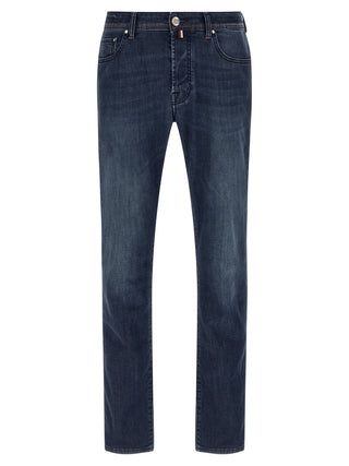 Blue Cotton Slim Fit Jeans