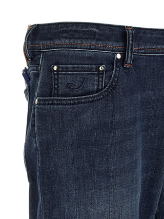 Blue Cotton Slim Fit Jeans