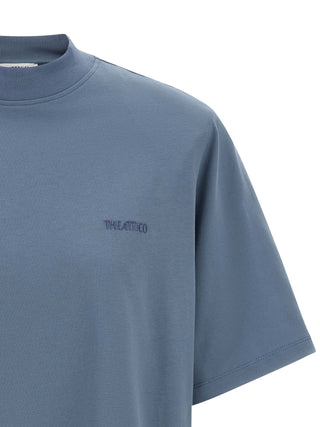 Camiseta de algodón azul