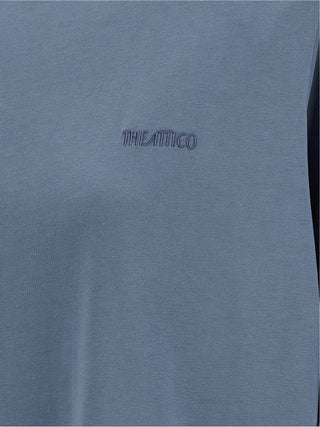 Camiseta de algodón azul