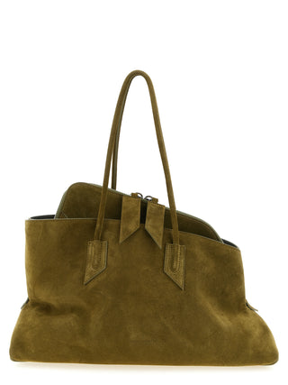 Bolso de hombro bicolor de piel bovina