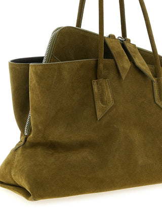 Bicolor Bovine Leather Shoulder Bag