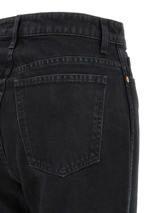Black Cotton Flared Jeans