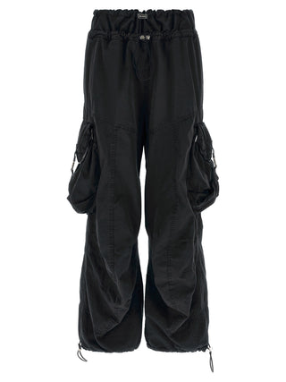 Black Cotton Cargo Pants