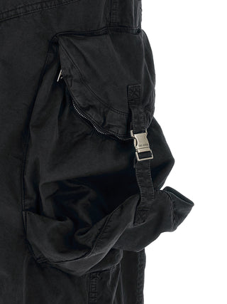 Black Cotton Cargo Pants