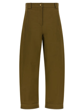 Bicolor Cotton Cropped Pants