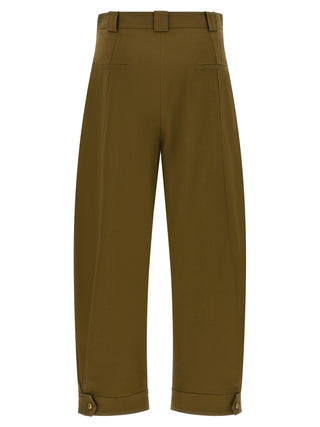 Bicolor Cotton Cropped Pants