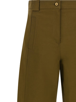 Bicolor Cotton Cropped Pants