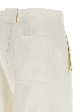 White Cotton Flared Pants