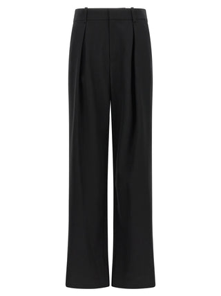 Black Polyester Casual Pants