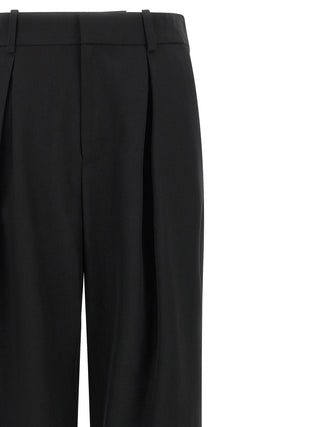 Black Polyester Casual Pants