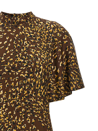 Brown Viscose Long Dress