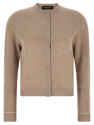 Beige Virgin Wool Cardigan