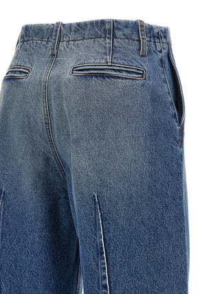 Blue Cotton High-Waisted Jean