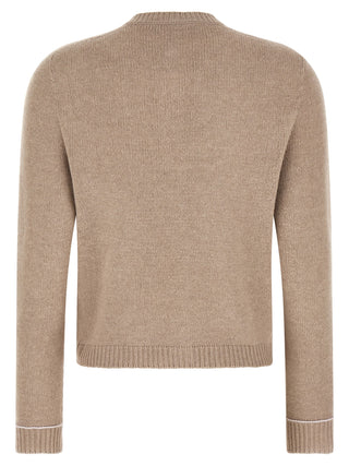 Beige Virgin Wool Cardigan