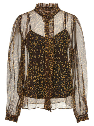 Brown Polyester Blouse