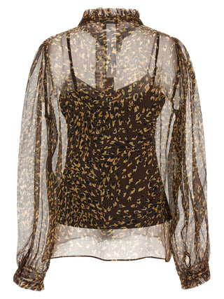 Brown Polyester Blouse