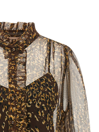 Brown Polyester Blouse