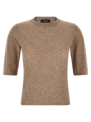 Camiseta de lana beige