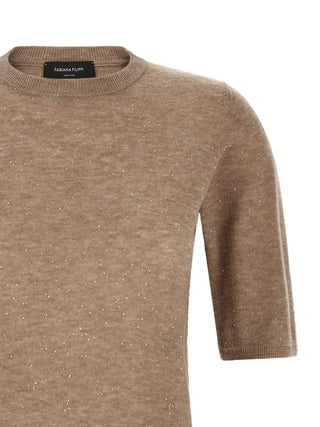 Camiseta de lana beige