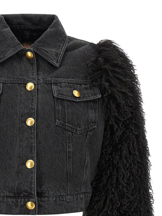 Black Cotton Denim Jacket