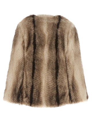Brown Polyester Full-Length Jacket