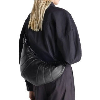Black Lamb Leather Shoulder Bag