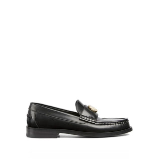Black Leather Slip-On Loafers