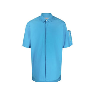 Blue Cotton Shortsleeve Shirt