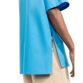 Blue Cotton Shortsleeve Shirt