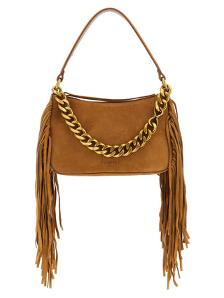 Bolso de hombro de cuero marrón