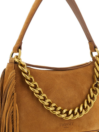 Bolso de hombro de cuero marrón